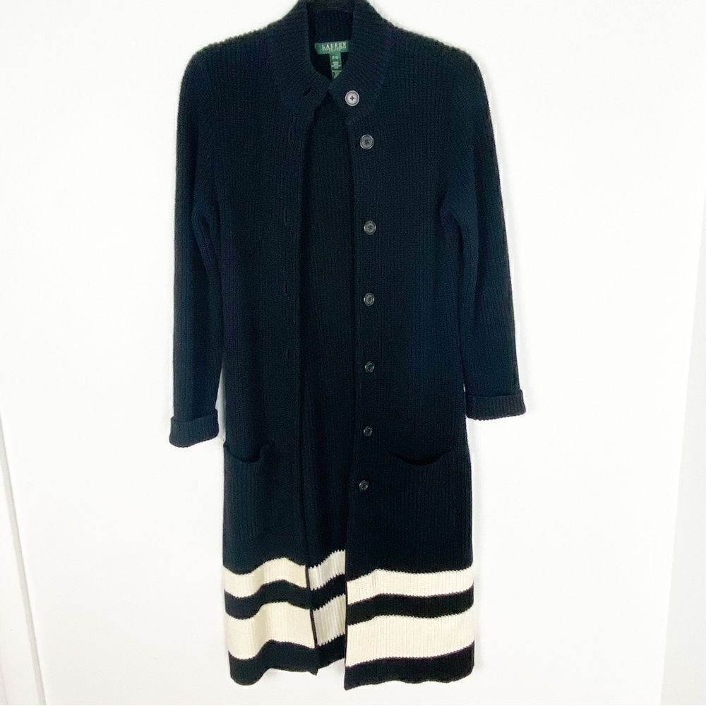 Lauren Ralph Lauren Duster Cardigan Long Line Coastal‎ Grandma Old Money Small P